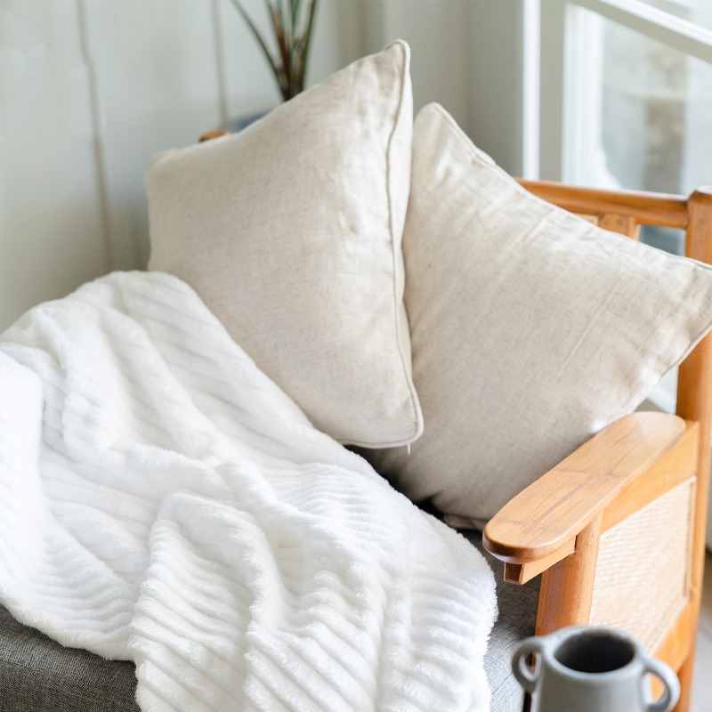 IndoLinen Set Cushion Cover Linen Rayon Natural