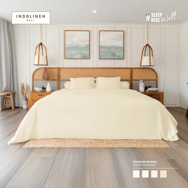 Bamboo Lyocell Complete Bed Set Cream - Queen