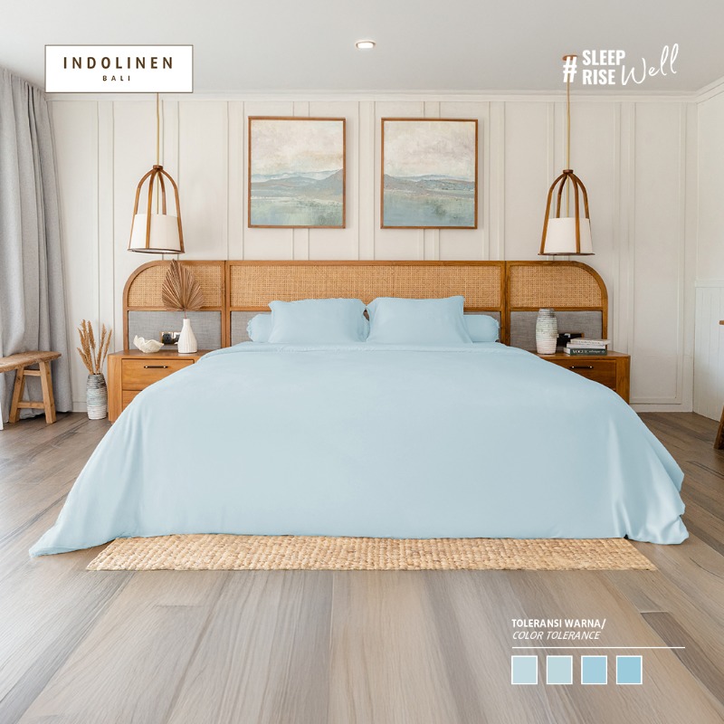 Bamboo Lyocell Complete Bed Set Baby Blue - Extra-King