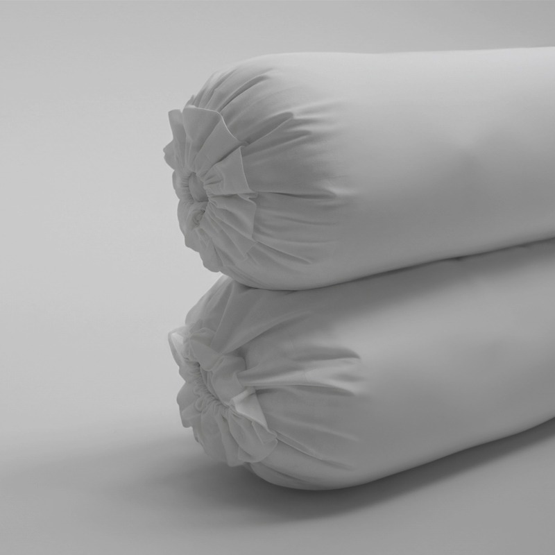 IndoLinen Set Bolster Case Standard 100 Cotton TC 200 Plain White